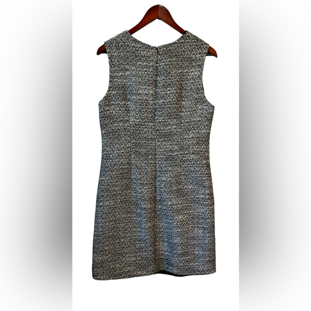 Adam Lippes Collective Gray Tweed Sheath Dress Sleeveless Crew Neck Size 12 - Picture 12 of 14